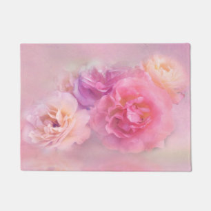 Dreamy Pastel Roses Doormat