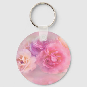 Dreamy Pastel Roses   Key Ring