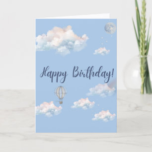 Dreamy Pastel Sky Happy Birthday Card Whimsical