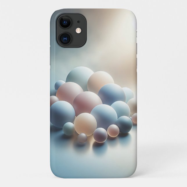 Dreamy Pastel Spheres Abstract Art Minimalist Soft Case-Mate iPhone Case (Back)