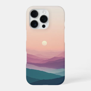 Dreamy Pastel Sunset Over Blue Mountains Minimalis iPhone 16 Pro Case