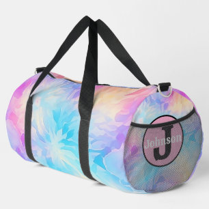 Dreamy Pastel Tie Dye Monogram Personal Getaway Duffle Bag