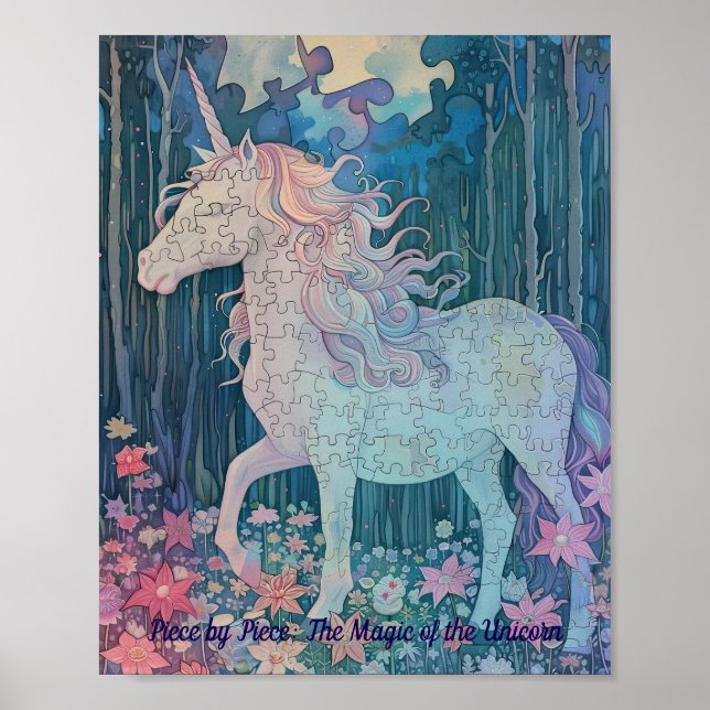 Dreamy Pastel Unicorn Puzzle Poster (Front)