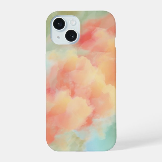 Dreamy pastel watercolour abstract iphone 15 case. case (Back)