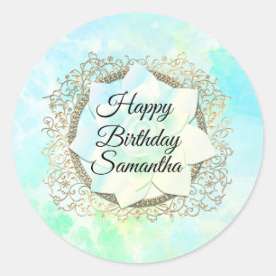 Dreamy Pastels Lotus Flower Classic Round Sticker