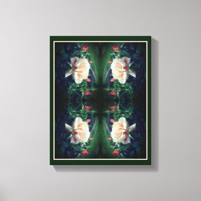 Dreamy Peach Rose And Buds Abstract Canvas Print (Front)
