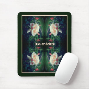 Dreamy Peach Rose And Buds Abstract Personalised Mouse Pad