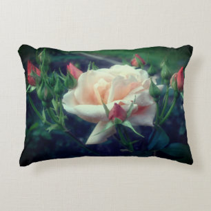 Dreamy Peach Rose And Buds   Decorative Cushion