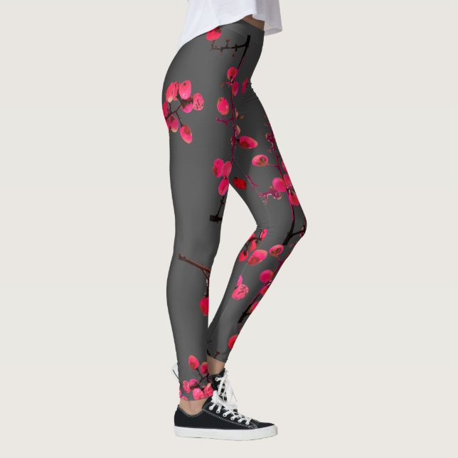 Dreamy Pepper Tree Pink Fruits Leggings (Right)