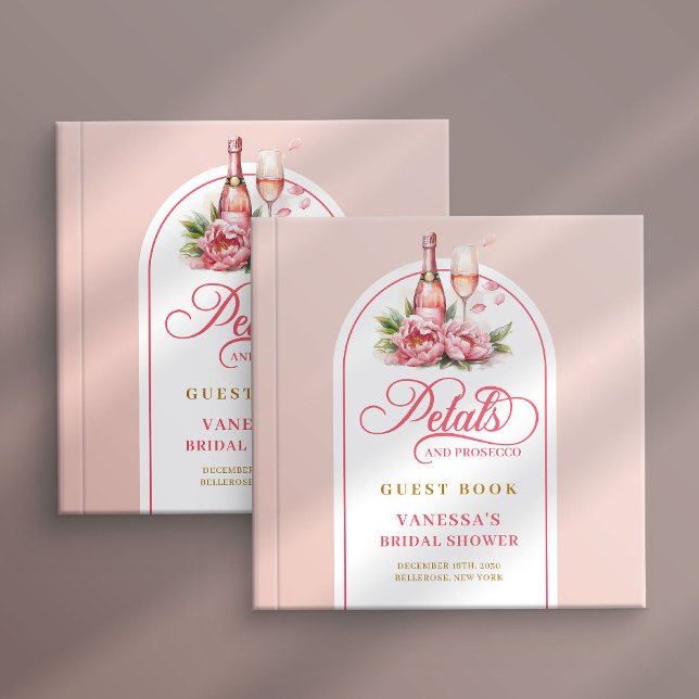 Dreamy petals and prosecco blush gold sign book (Dreamy petals and prosecco blush gold sign book)
