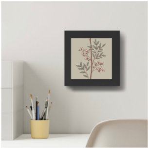 Dreamy Petals on Branches L pink green beige Poster