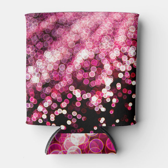 Dreamy Pink: Abstract Light Blur Can Cooler (Front)