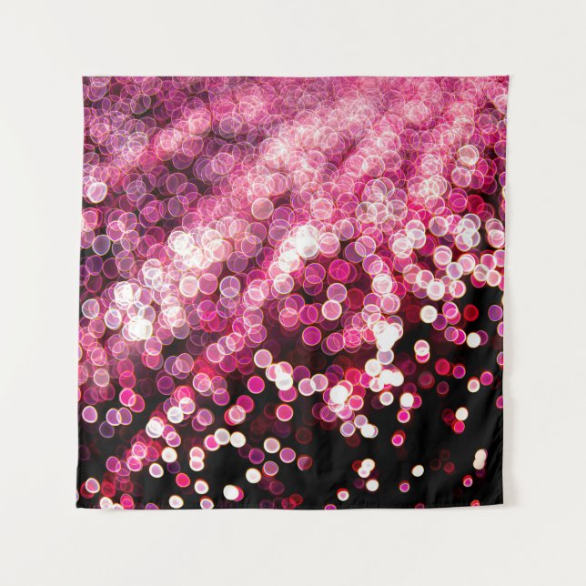 Dreamy Pink: Abstract Light Blur Tapestry (Front)