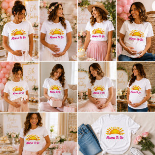 Dreamy Pink And Gold Mama To Be Tri-Blend Shirt
