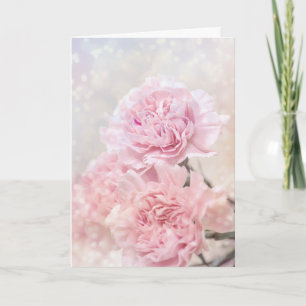 Dreamy Pink Carnations Customisable Birthday Card