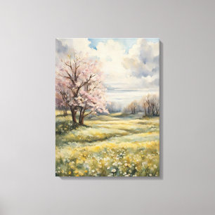 Dreamy Pink Cherry Blossoms Canvas Print