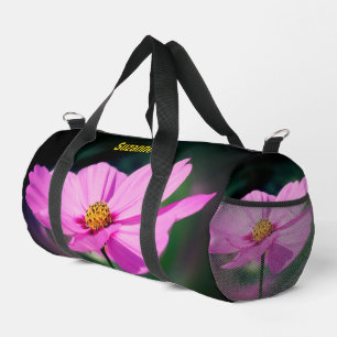 Dreamy Pink Cosmos Flower Personalised Duffle Bag