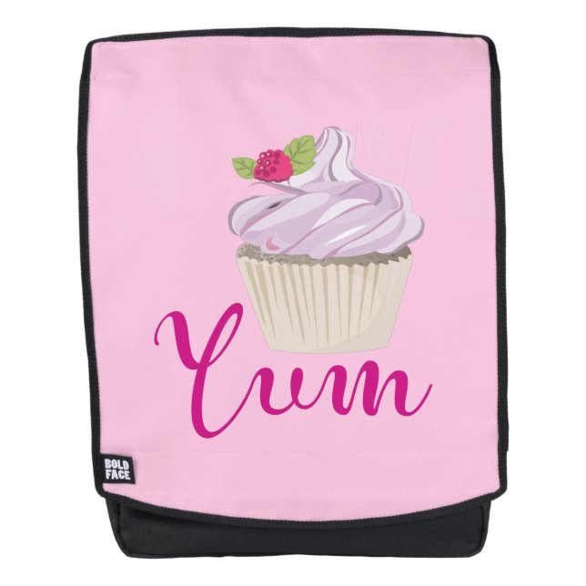 Dreamy Pink Cupcake with Raspberry Yum! Backpack (Front)
