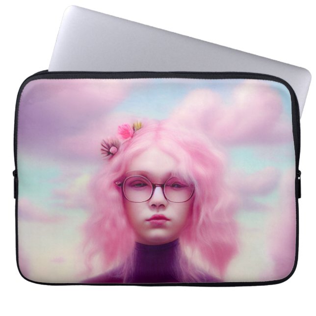 Dreamy Pink Laptop Sleeve (Front)