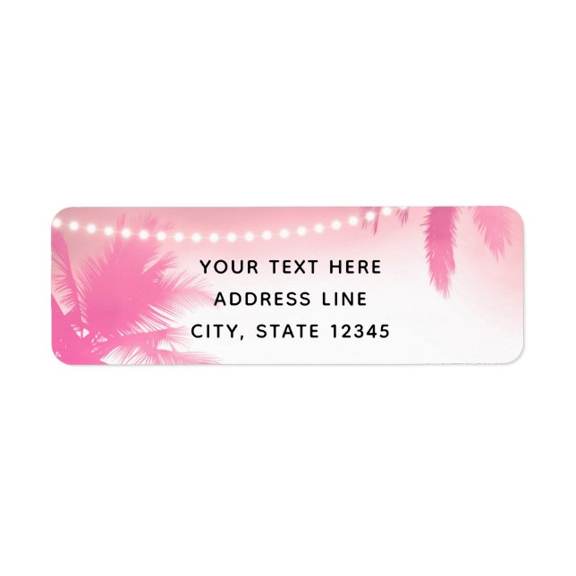 Dreamy Pink Palm Trees & String Lights (Front)