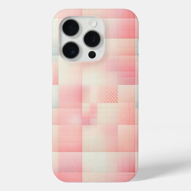 Dreamy Pink Pastel Gradient Chequered Phone Case  (Back)