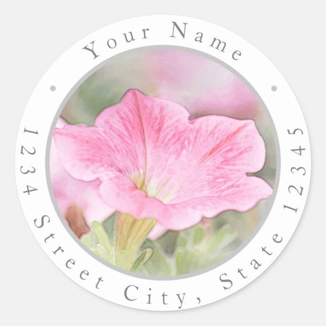 Dreamy Pink Petunias Labels (Front)