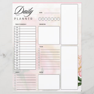 Dreamy pink rose daily planner