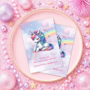 Dreamy Pink Unicorn Magical Day Thank You Card