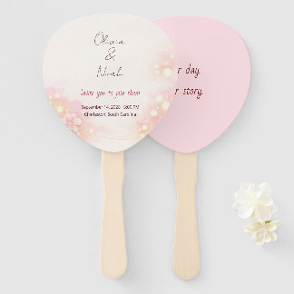 Dreamy Pink Watercolor Floral Wedding Program Fan