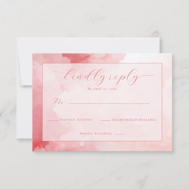 Dreamy Pink Watercolor RSVP (Front)