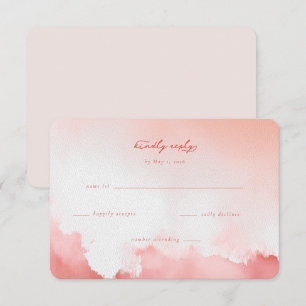 Dreamy Pink Watercolor RSVP Card