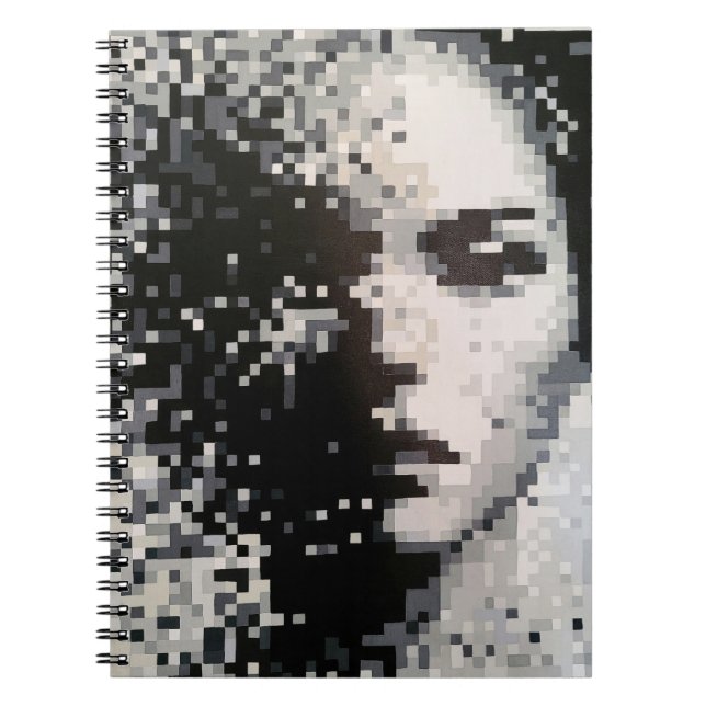 Dreamy Pixel Silhouette in Soft Shades Notebook (Front)