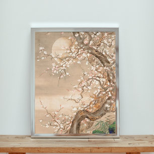  Dreamy Plum Blossom Tree Under the Moon Photo Print