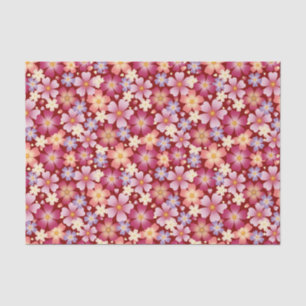 Dreamy Plum & Cherry Blossoms (Red) Floral Print Tissue Paper