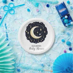 Dreamy Pretty Stars Baby Shower Paper Plate