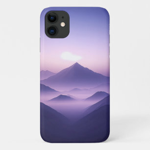 Dreamy Purple Mountains Foggy Sunset - Serene Mini Case-Mate iPhone Case