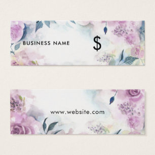 Dreamy Purple Roses Floral Watercolor Price Tag