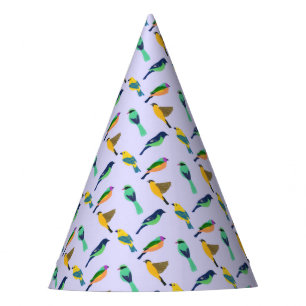 Dreamy Purple Sky Colourful Bird  Party Hat