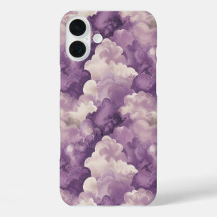 Dreamy Purple Watercolor Clouds iPhone 16 Plus Case