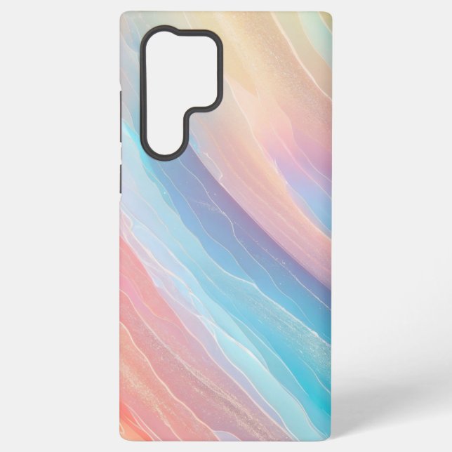 Dreamy Radiance Pastel Flowing Aurora Phone Case (Back)