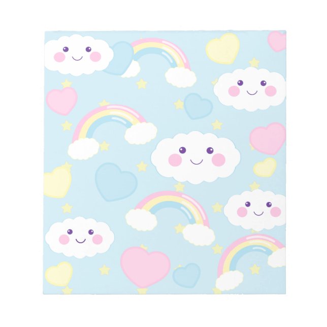 Dreamy Rainbow Cloud Notepad (Front)