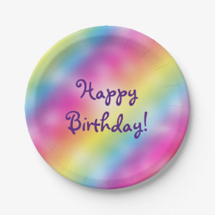 Dreamy Rainbow Ice Cream Birthday Party Plates