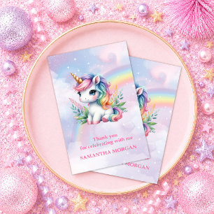 Dreamy Rainbow Unicorn Magical Day Thank You Card
