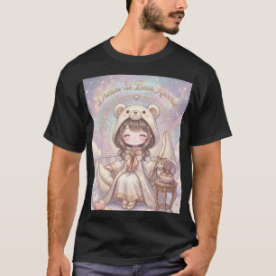 Dreamy Reverie: Kawaii Bear Hoodie & Celestial Sta T-Shirt