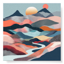 Dreamy river cruises through an abstract world