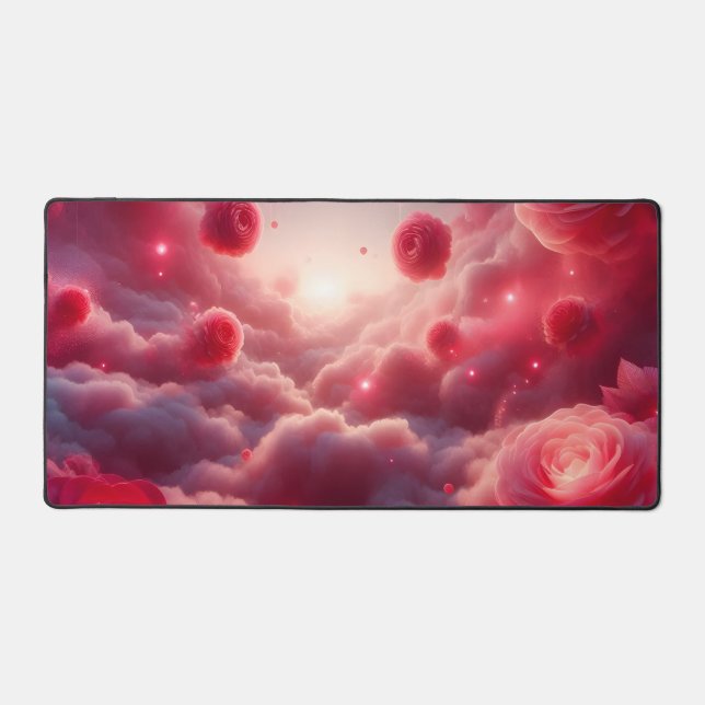 Dreamy Romantic Fantasy Roses Love Desk Mat (Front)