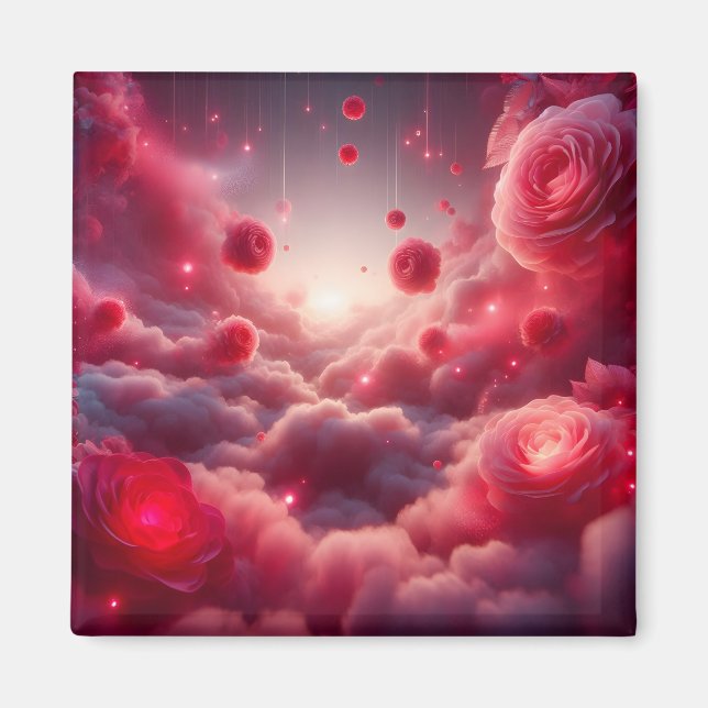 Dreamy Romantic Fantasy Roses Love Magnet (Front)