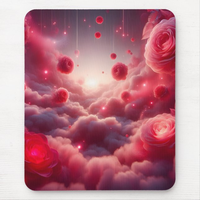 Dreamy Romantic Fantasy Roses Love Mouse Pad (Front)