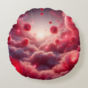 Dreamy Romantic Fantasy Roses Love Round Cushion