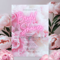 Dreamy Romantic Pink Peonies Floral Bridal Shower